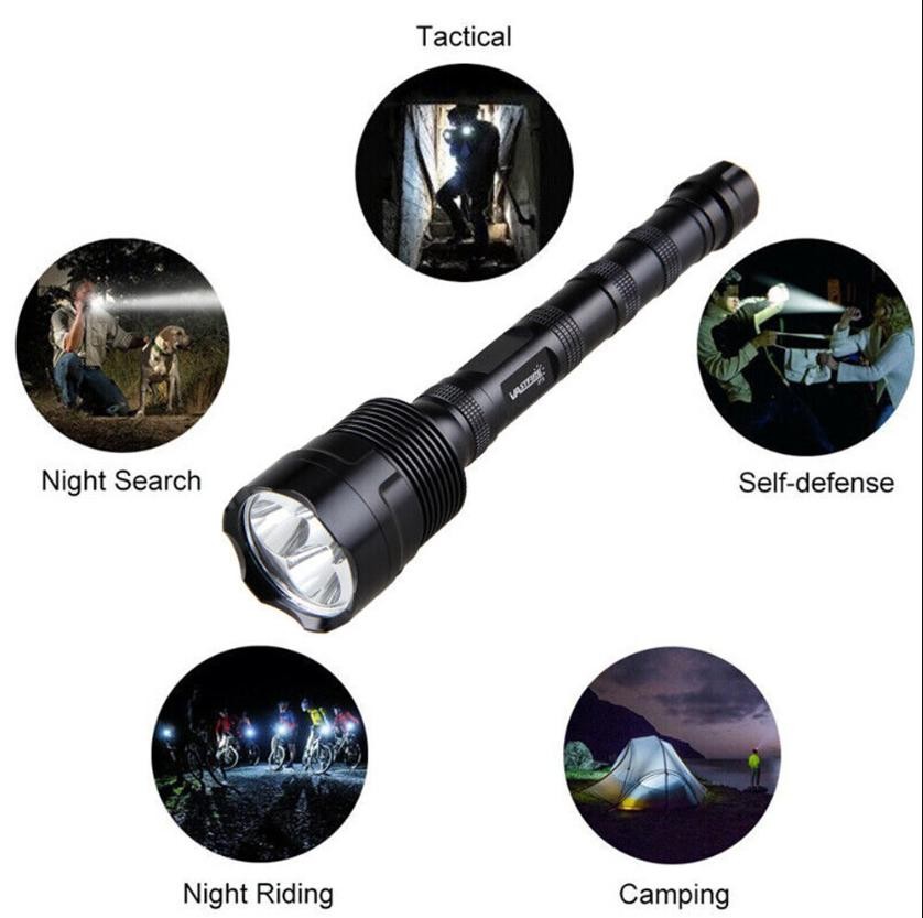 3800LM 3*LED Flashlight Torch 1-Mode Light 20mm Rail Scope Mount with TAC Switch
