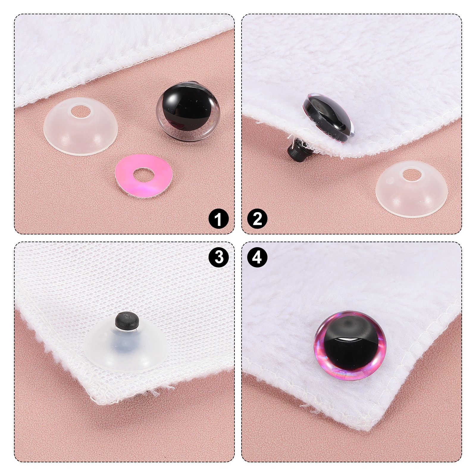 20mm Glitter Moon Safety Eyes, 36 Pcs Colorful Crocheting Safety Eyes, 6 Colors