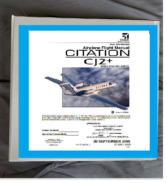 Cessna Citation CJ2+  Flight Manual Operator manual in binder printed free ship