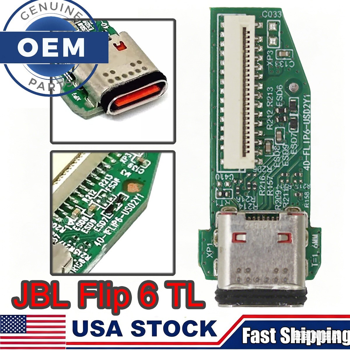 OEM Type-C Charging Port Board Socket Jack Power Connector fit JBL FLIP 6 TL USA