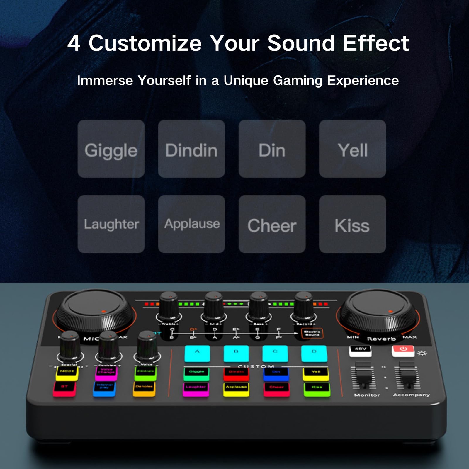 Audio Interface for Beginners - Streaming Podcast Mixer with -preamp, 48V Pha...