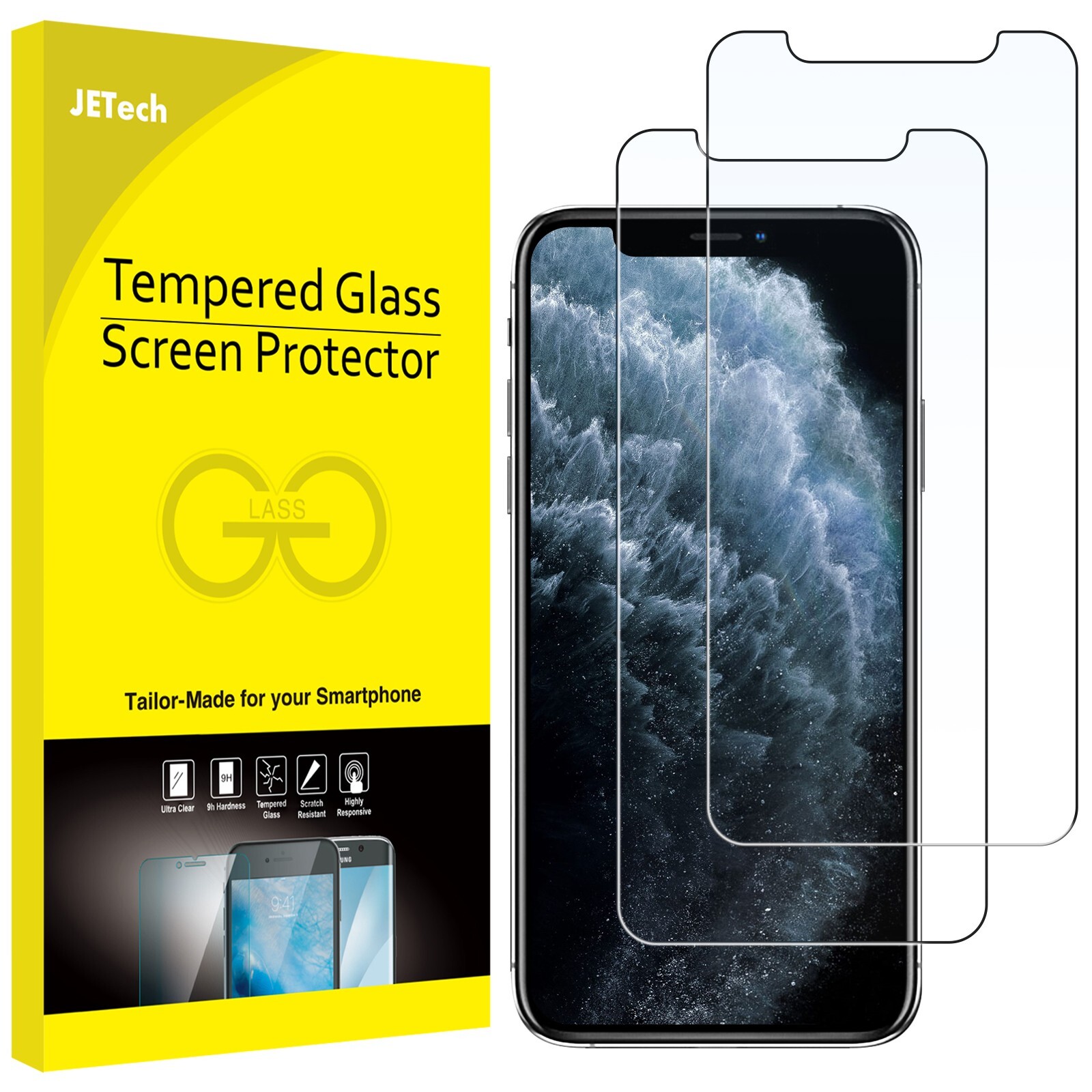 JETech Screen Protector for iPhone 11 Pro Max and iPhone Xs Max 6.5-Inch, 2-Pack