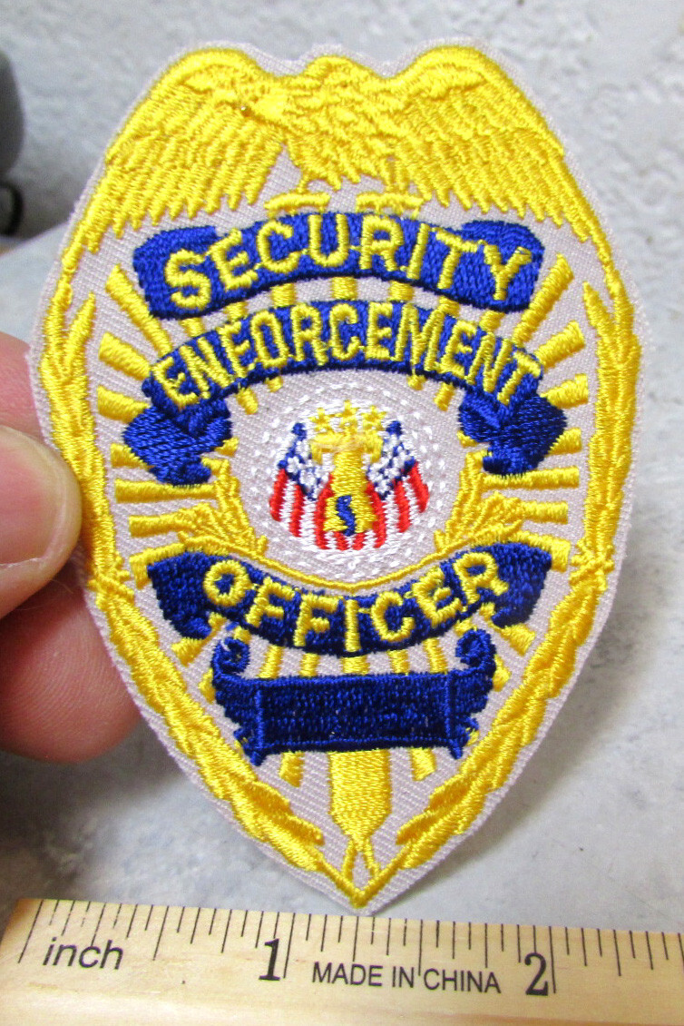Security Enforcement Officer embroidered iron on patch NEW old stock 3.5 x 2.5