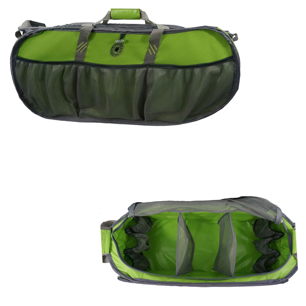 K-Cliffs Car Trunk Heavy Duty Organizer Duffel Bag Lime Green/Silver, 14"H