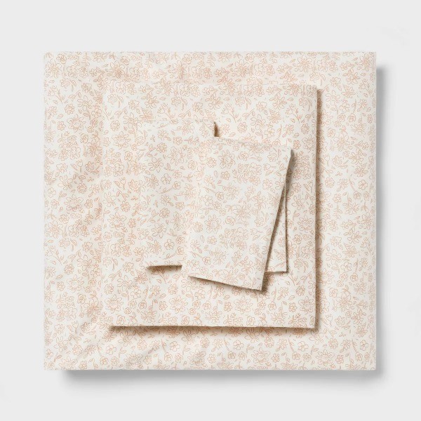 King Microfiber Sheet Set Orange Dusk: Polyester, Peached Finish, 80 x78