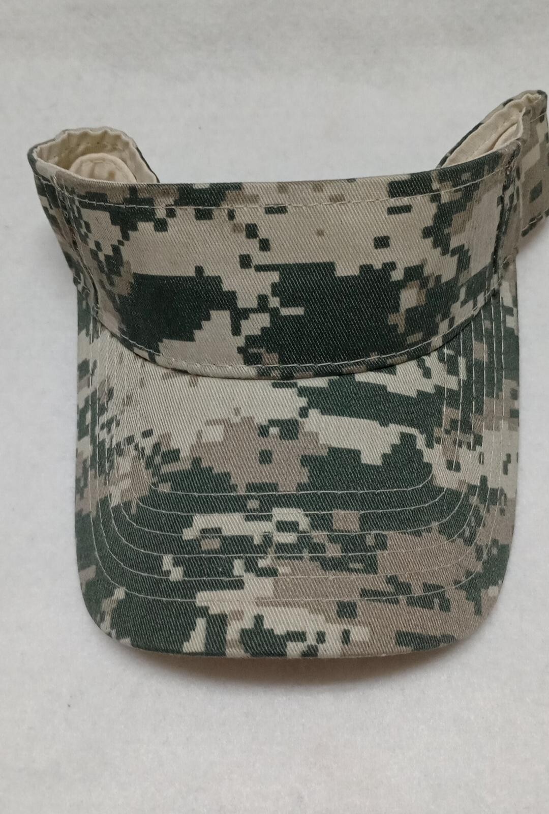 Digital Camouflage Print Unisex Visor with Hook and Loop Adjustable Strap