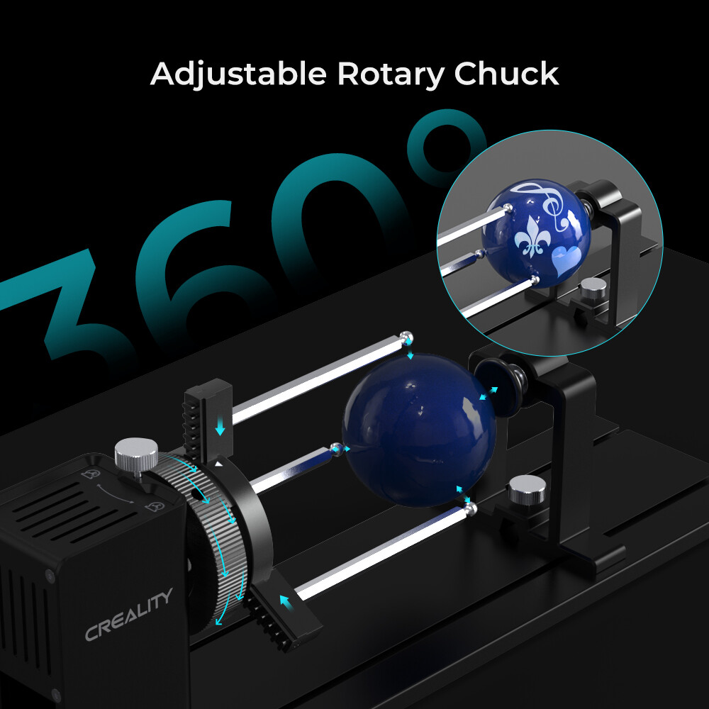 Brand New Creality Laser Rotary Roller Kit Pro for Curved Surface Engraving
