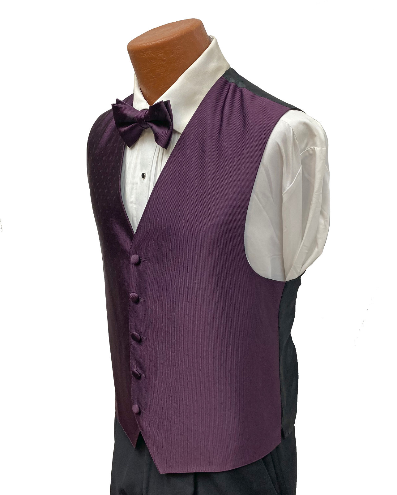 Men's Ralph Lauren Eggplant Purple Tuxedo Vest & Tie Bow or Long Free Shipping