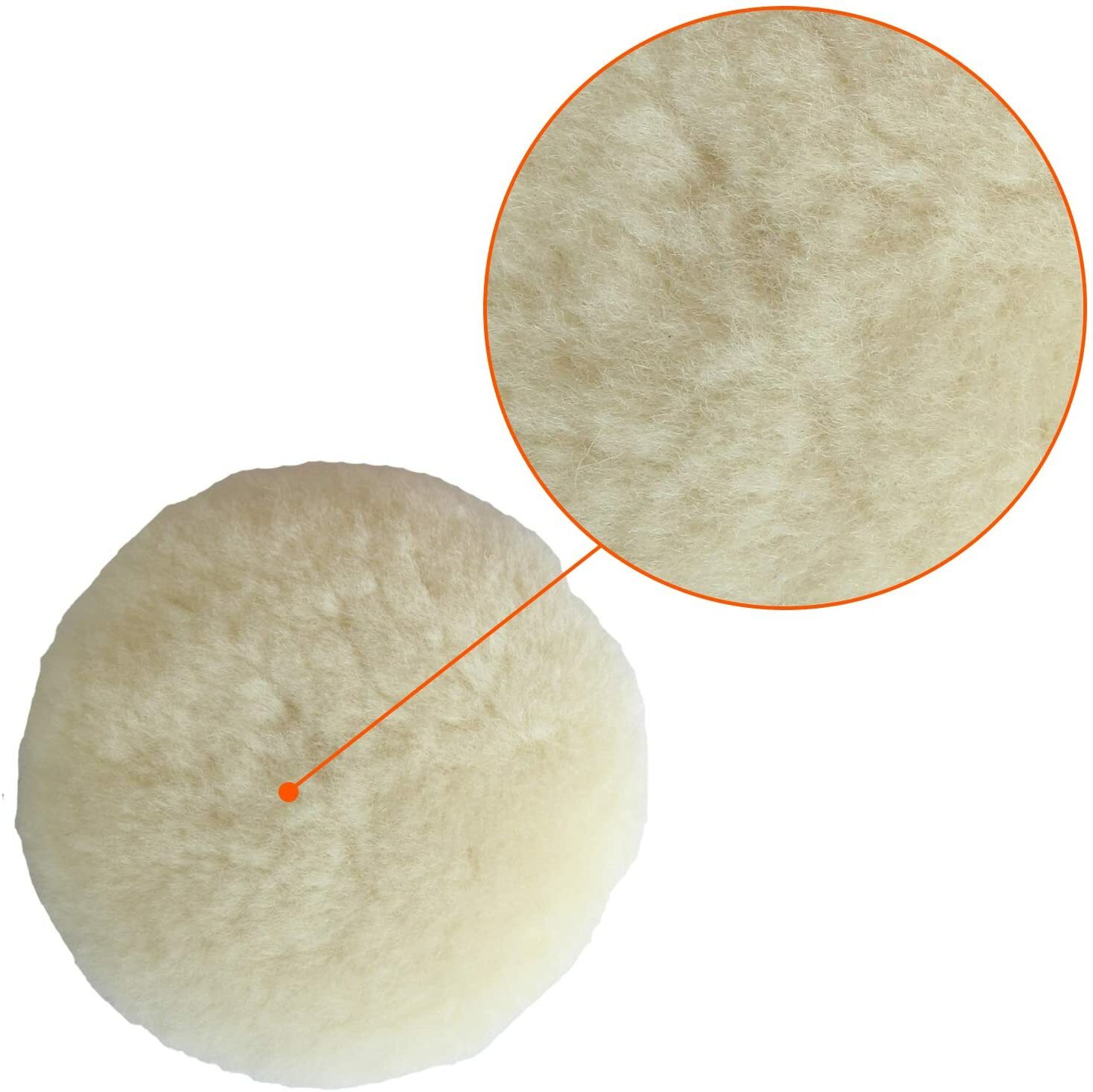 Polishing Buffing Pads Kit 7inch 100% Wool Hook & Loop Grip for Cutting Etc.