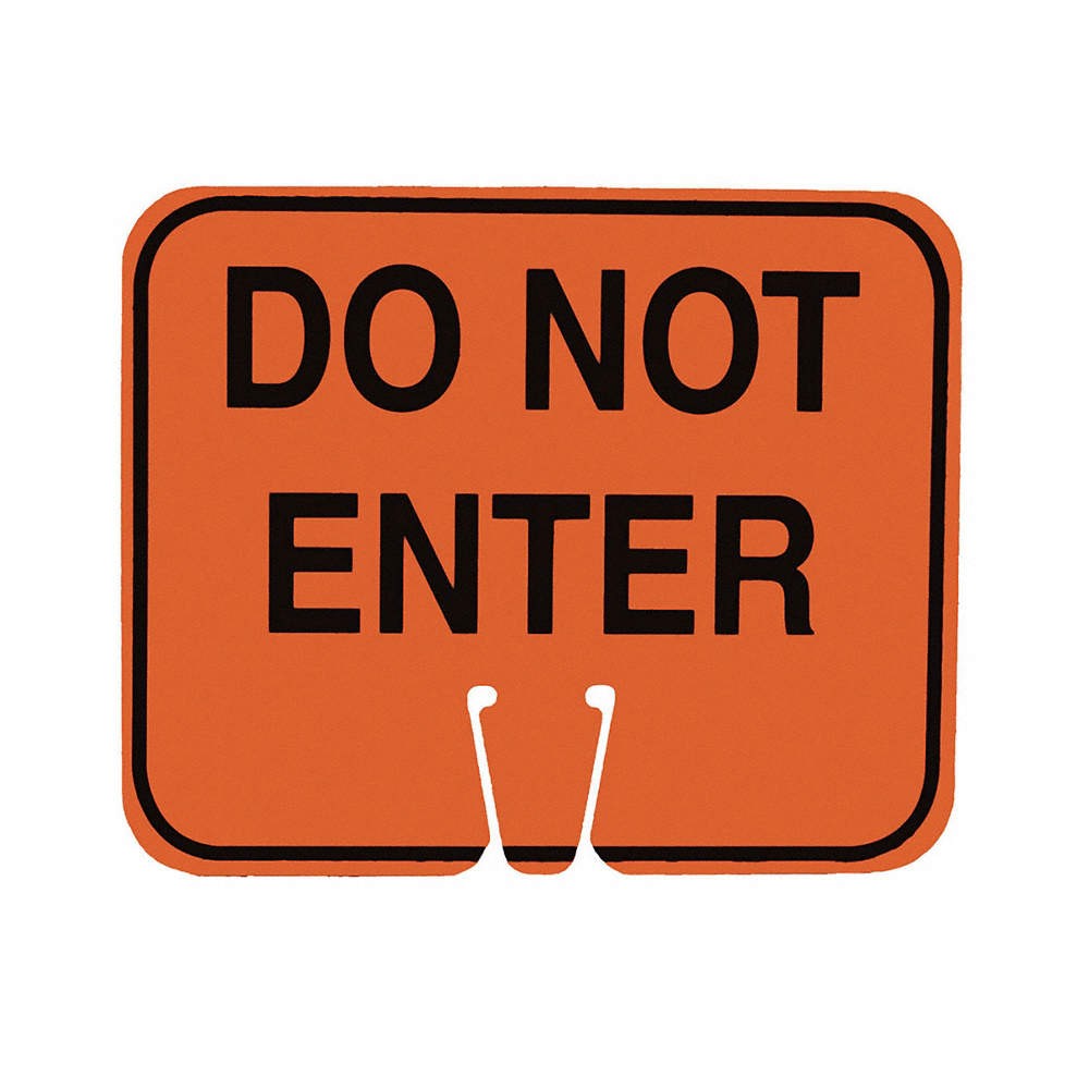 GRAINGER APPROVED 03-550-DNE Traffic Cone Sign,12-1/2" L,ABS Plastic 489N90