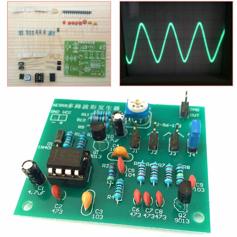 Multi-Channel NE555 Waveform Generator Module Sine Triangle Square Wave DIY kit