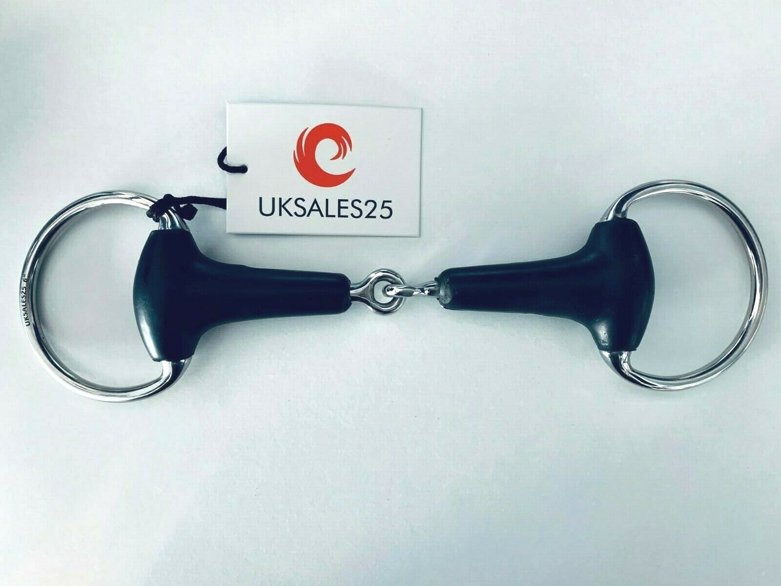 Eggbutt Single Jointed Snaffle Bit with Rubber & SS (UKSALES25® Horse Bits)