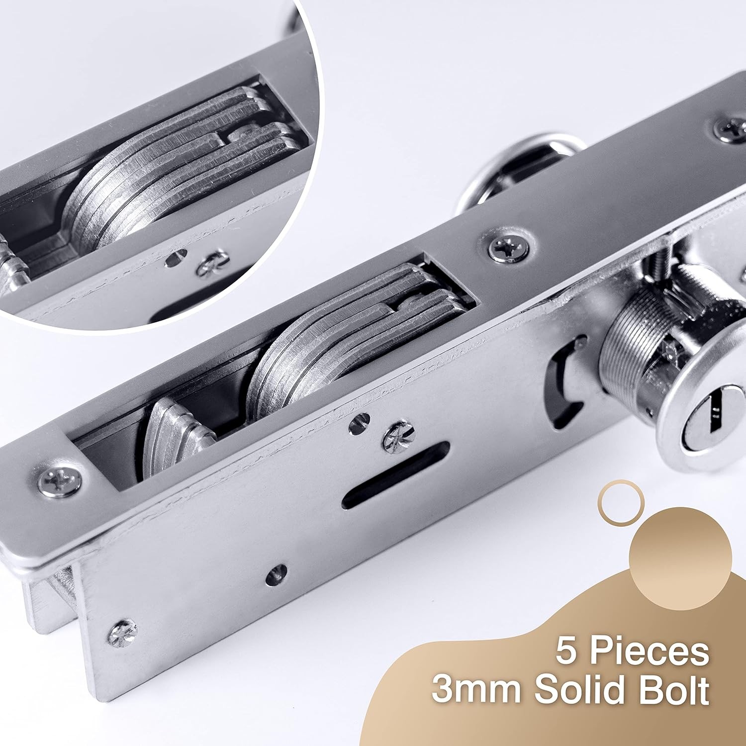 UpJia Flarish Door Lock - Mortise Deadbolt 1-1/8" backset hook deadbolt
