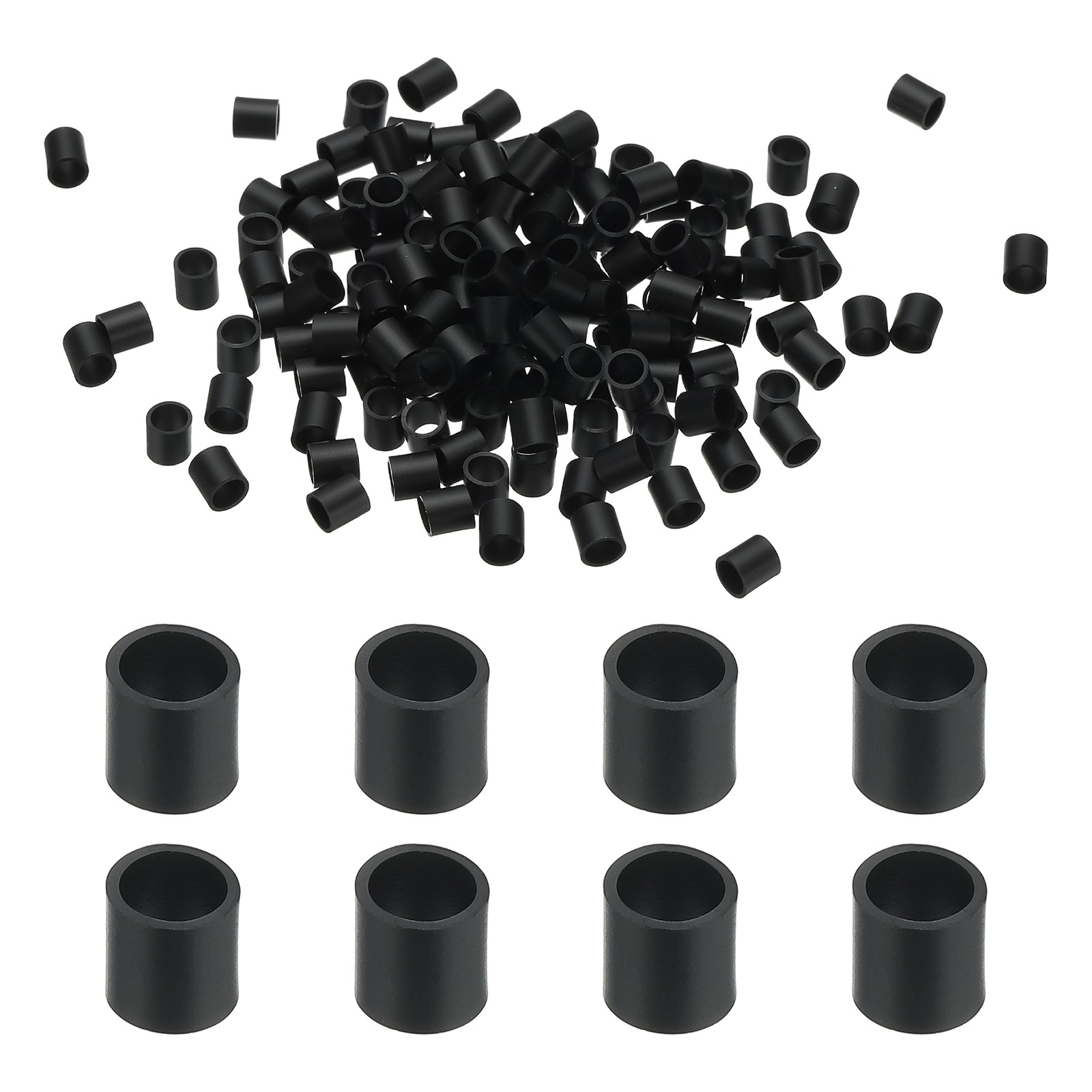 250Pcs Silicone Cable Ties, 4mm Silicone Rubber Bands, Black(7x5x0.6mm)