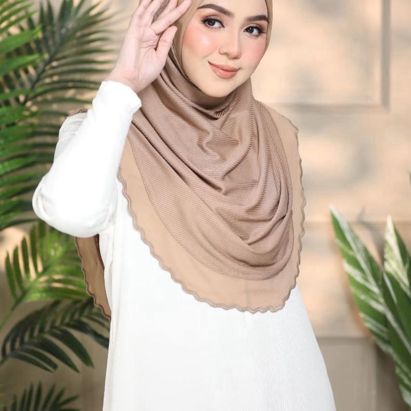 Layered instant Ironless cotton ribbed hijab in multiple colors perfect for any
