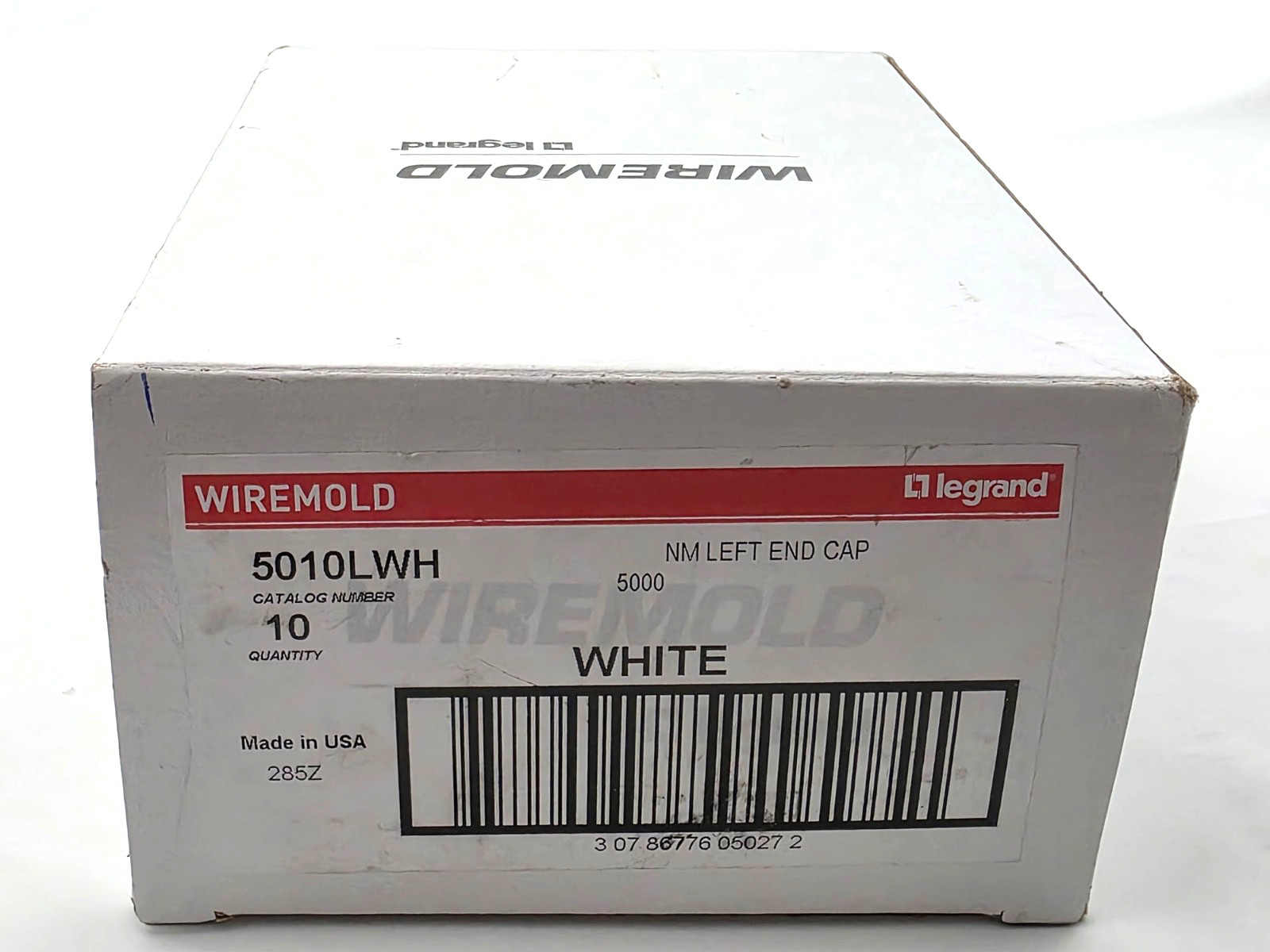 Box of 10 Wiremold 5010LWH 5000 Series NM Left End Caps White Fittings