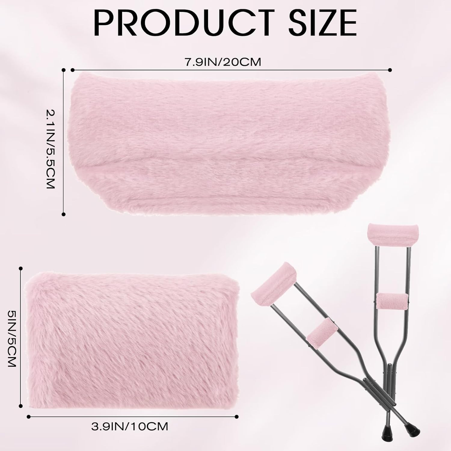 Crutches Padding Universal Soft Armpit & Hand Cushions Covers Pink 4PCS