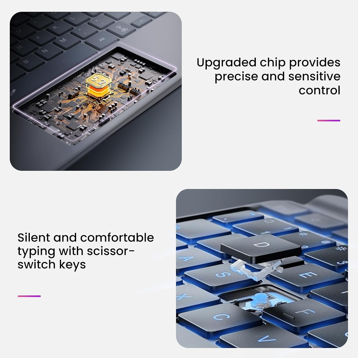 Surface Pro 8 Keyboard, 7 Color Backlight Wireless Keyboard for Microsoft Surfac