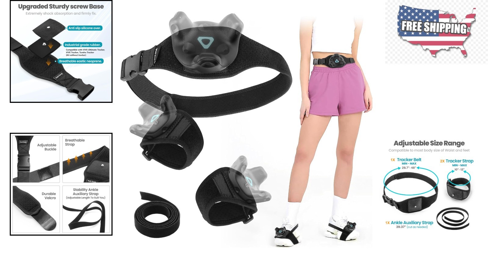 Full Body Tracking Set: Tracker Belt & Straps for HTC Vive - Comfort & Security