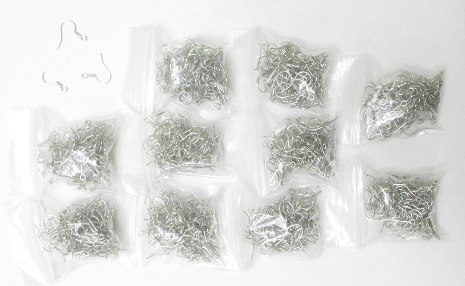 NEW-PLATINUM TONE FISHHOOK EARWIRES-PKG OF 1000---(500 PAIR)-GREAT PRICE