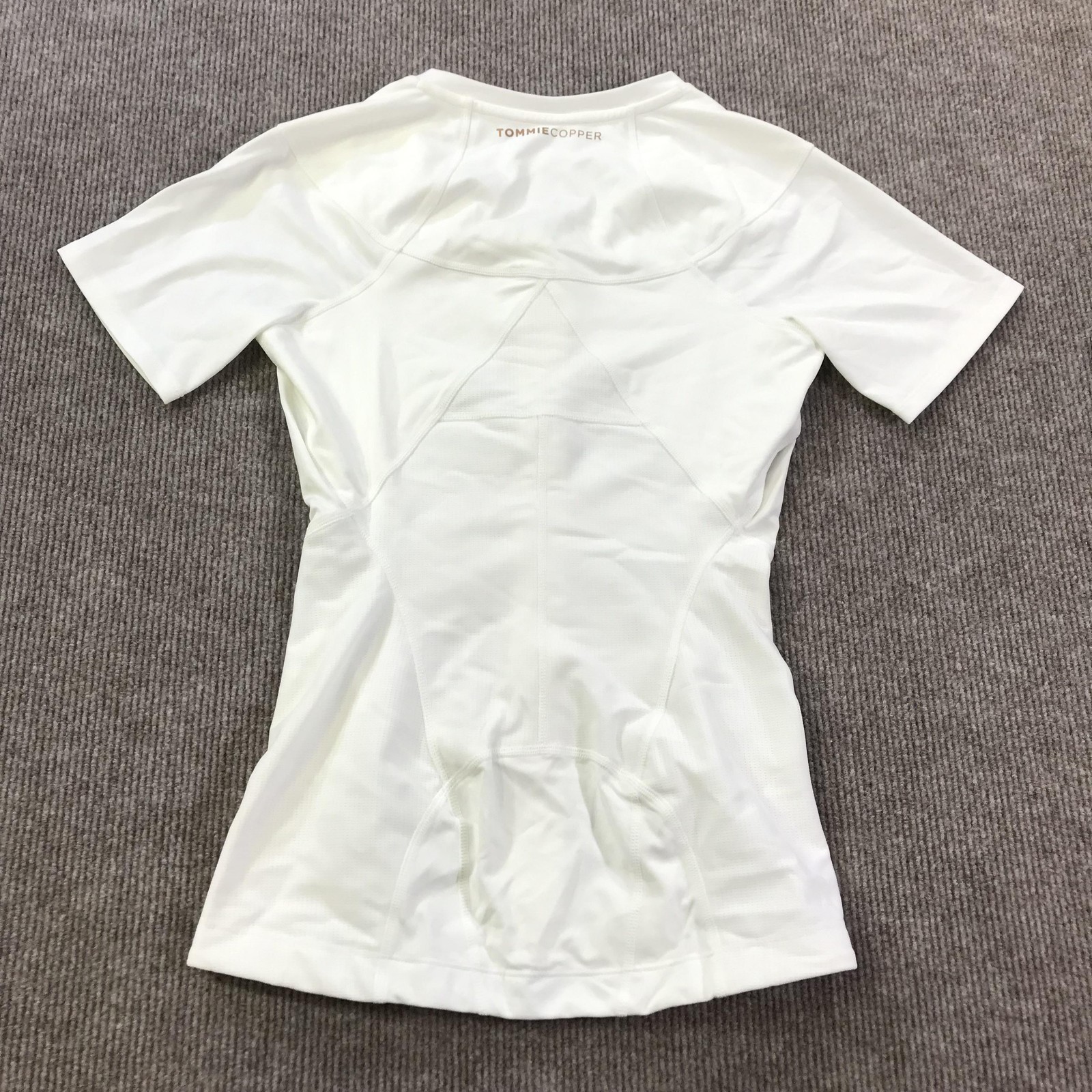 Tommie Copper Womens Lower Back Support Compression Zip Shirt Top Medium White