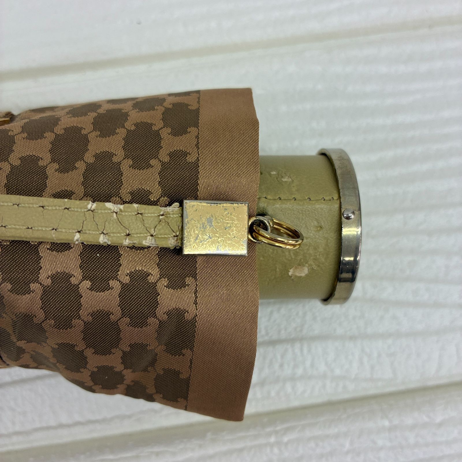 Celine Triomphe Folding Umbrella - Used Handle/Strap Scratches Polyester