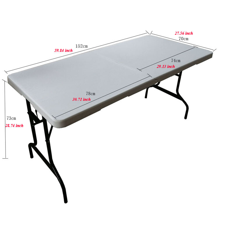 59 inch White Portable Folding Table Home Garden Tables Yard Outdoor Camping