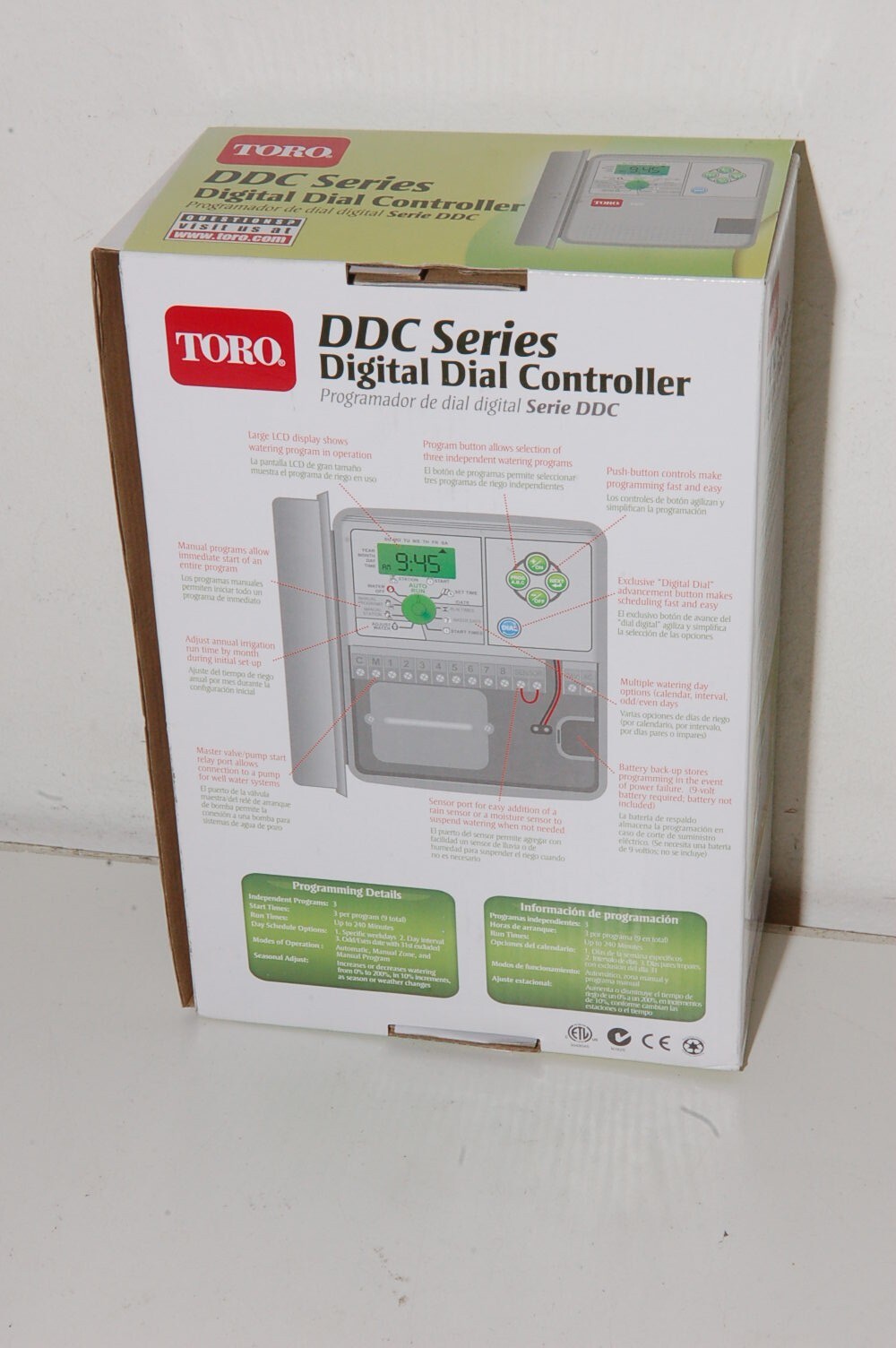 TORO 53808 DDC-8 ID OD Controller Timer Digital Dial 8 Zone Sprinkler Box