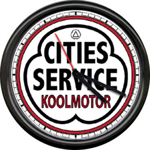 Cities Service Gas Station Retro Pump Logo Vintage Art Oil Cars Sign Wall Clock