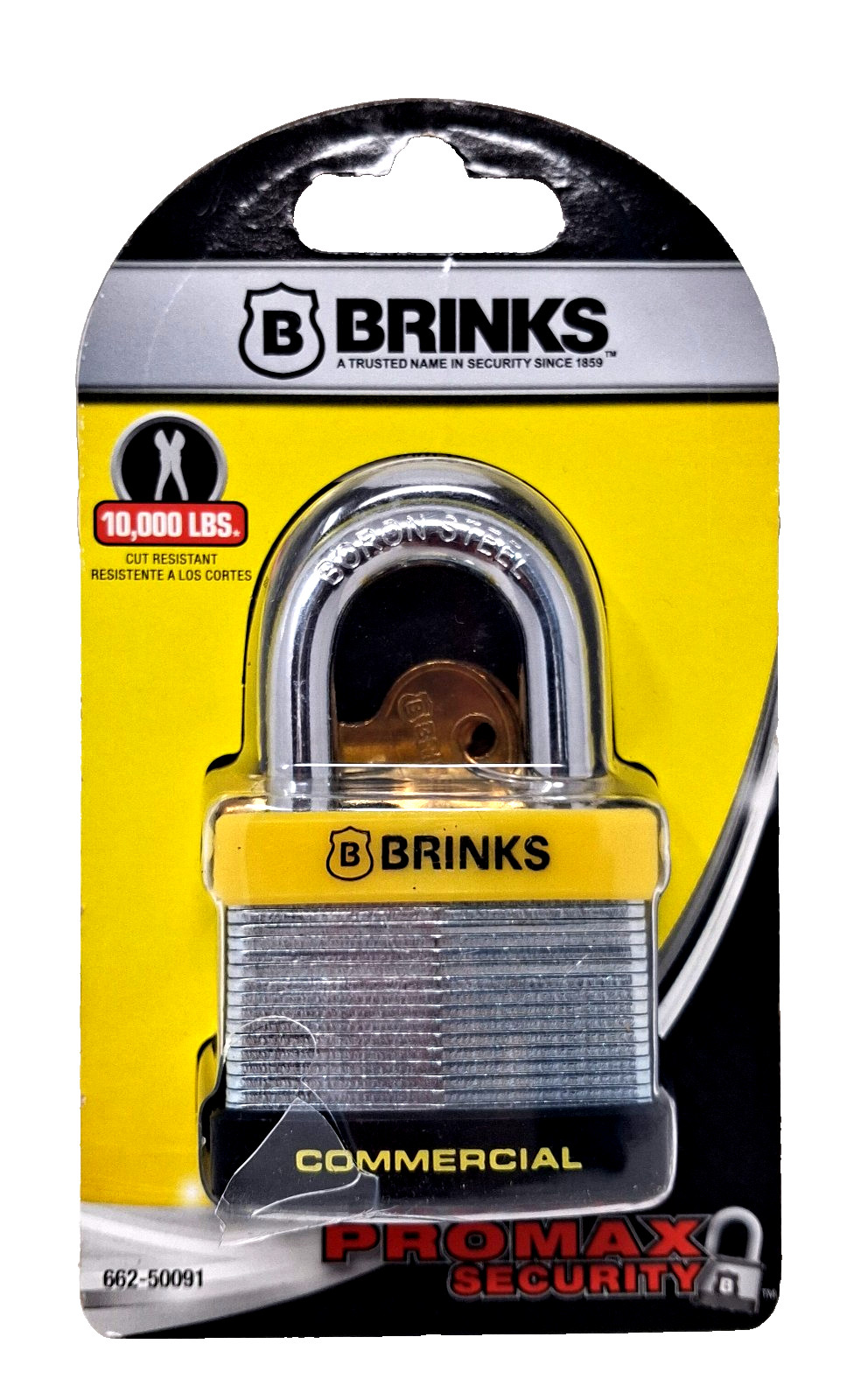 BRINKS ProMax Security Commercial Grade Boron Steele Pad Lock 662-50091