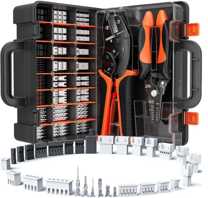 Kit crimpadora AWG 32-20 con 30 tipos de conectores JST, XH y DuPont, Nuevo
