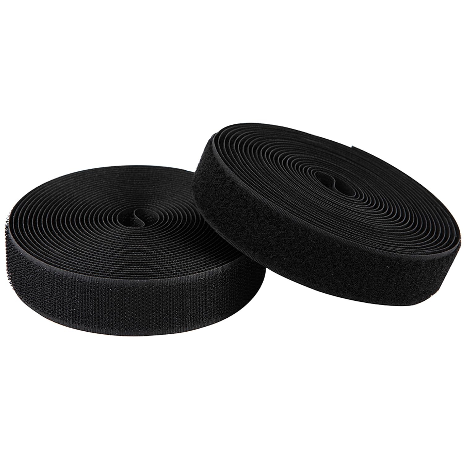 1 Inch Sew on Hook and Loop Strips Easy Grip Non Abrasive Black Hook Loop Tape