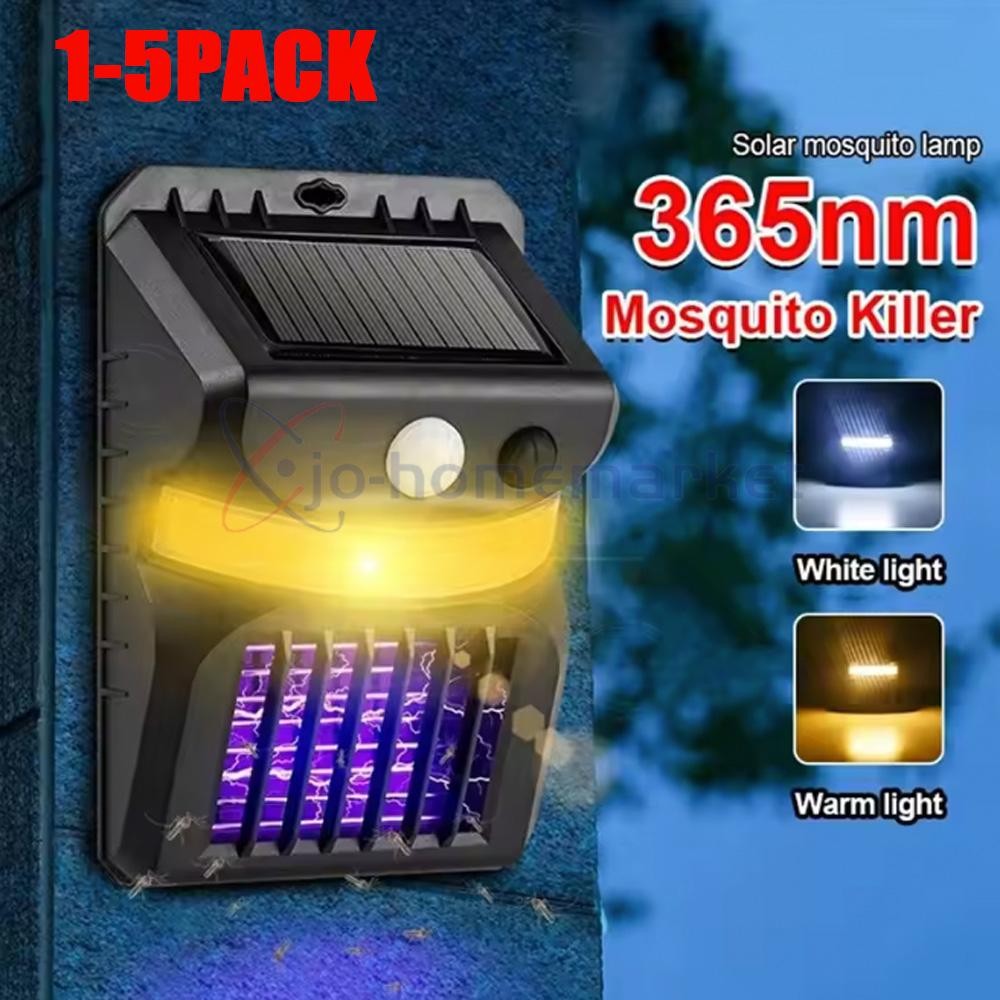 Solar Power Outdoor Mosquito Insect Killer LED Light Trap Fly Bug Zapper Lamps