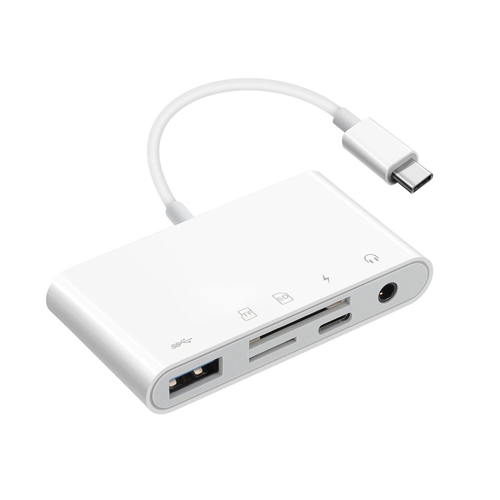 USB-C Hub Adapter 5 in 1 Type C Memory Card Reader For Micro SD SDXC CF SDHC OTG