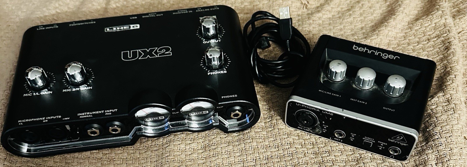 Line 6 UX2 & Behringer UM2