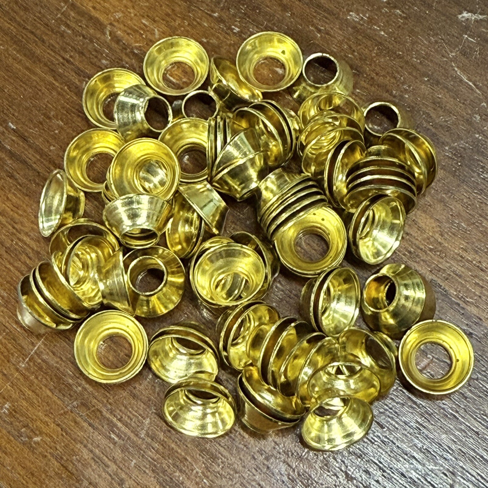 100 Solid Brass Countersunk Washers for #10 Screw