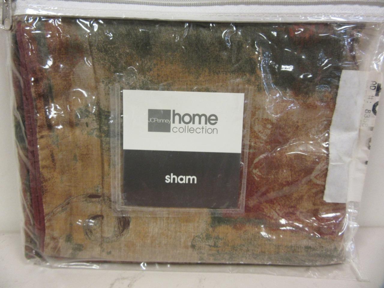 JCPenney Home Collection Pillow Sham 21" x 27" Orange/Brown/Green New