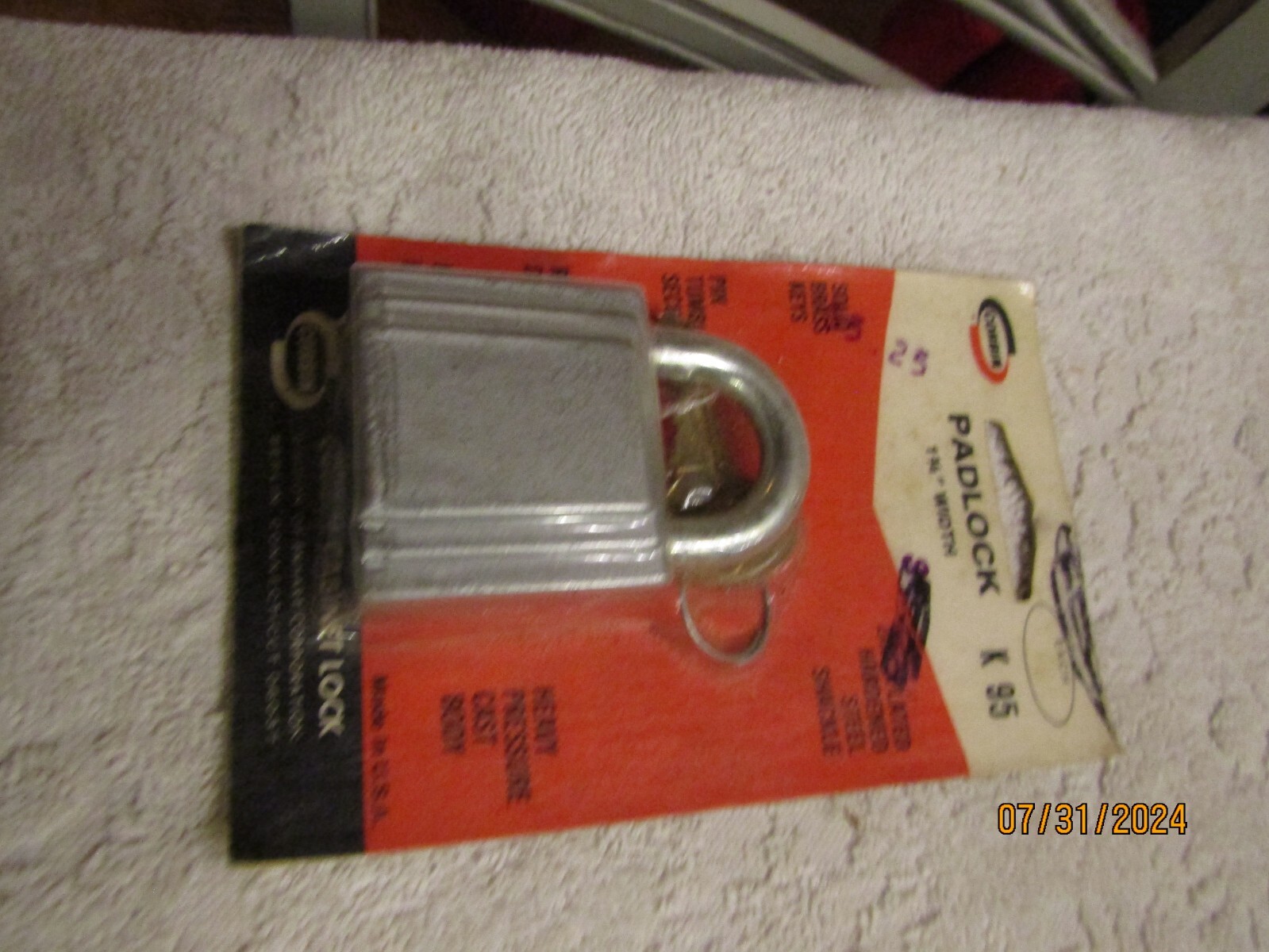 Vintage Corbin 1 3/4" Width Padlock K95 NOS NOC USA