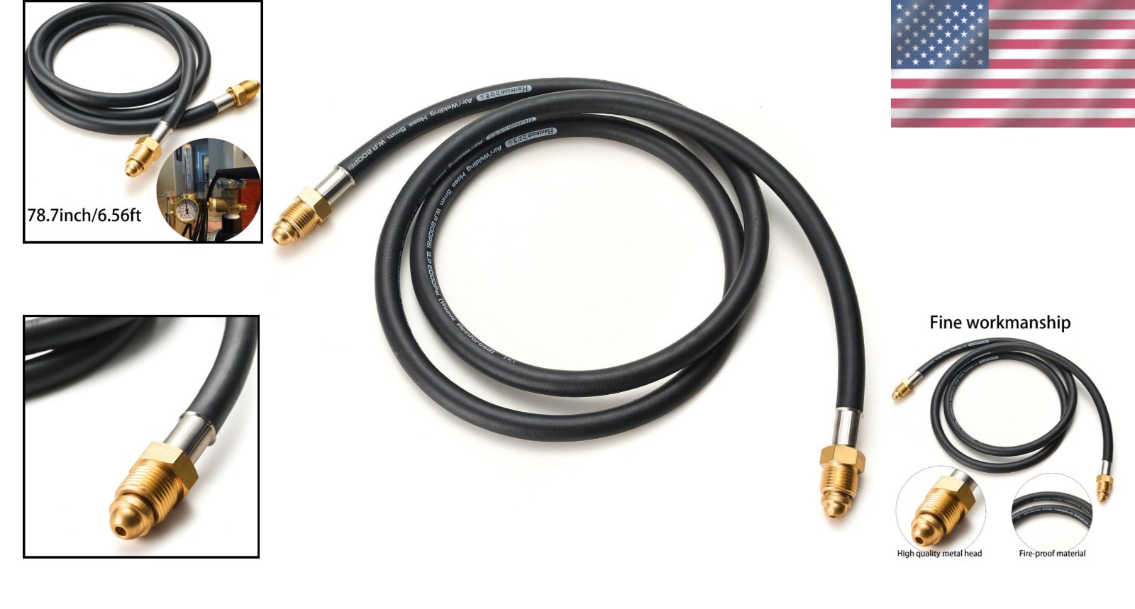 Argon CO2 Flow Meter Regulator Hose 6.56ft for MIG TIG Welding Efficiency