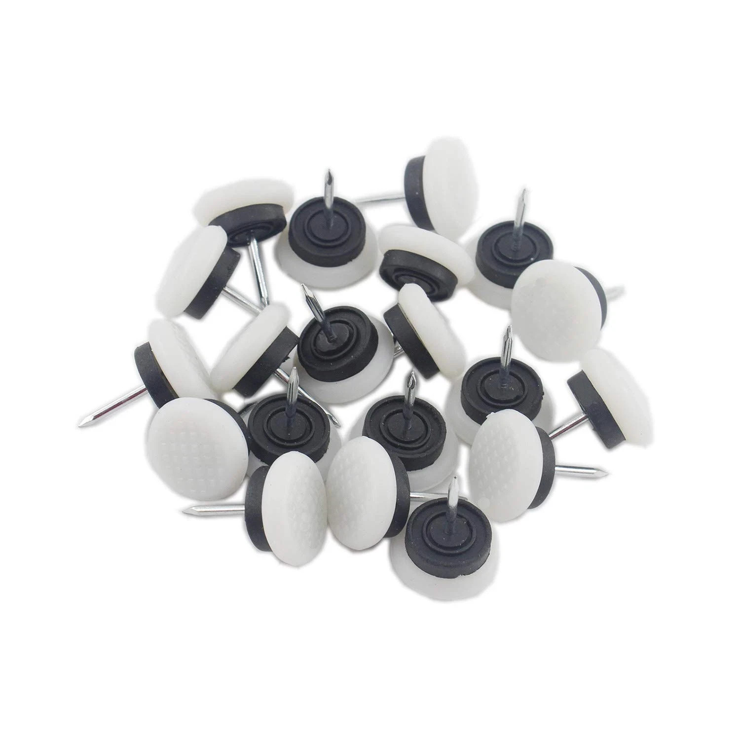 Nylon Furniture Pads 50pcs Round Heavy Duty Nail On Sliders for Hardwood Floors