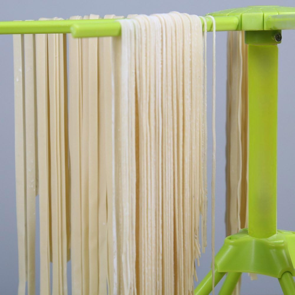 Kitchen Pasta Drying Rack Folding, Spaghetti Drying Rack Noodle Stand with 10 B