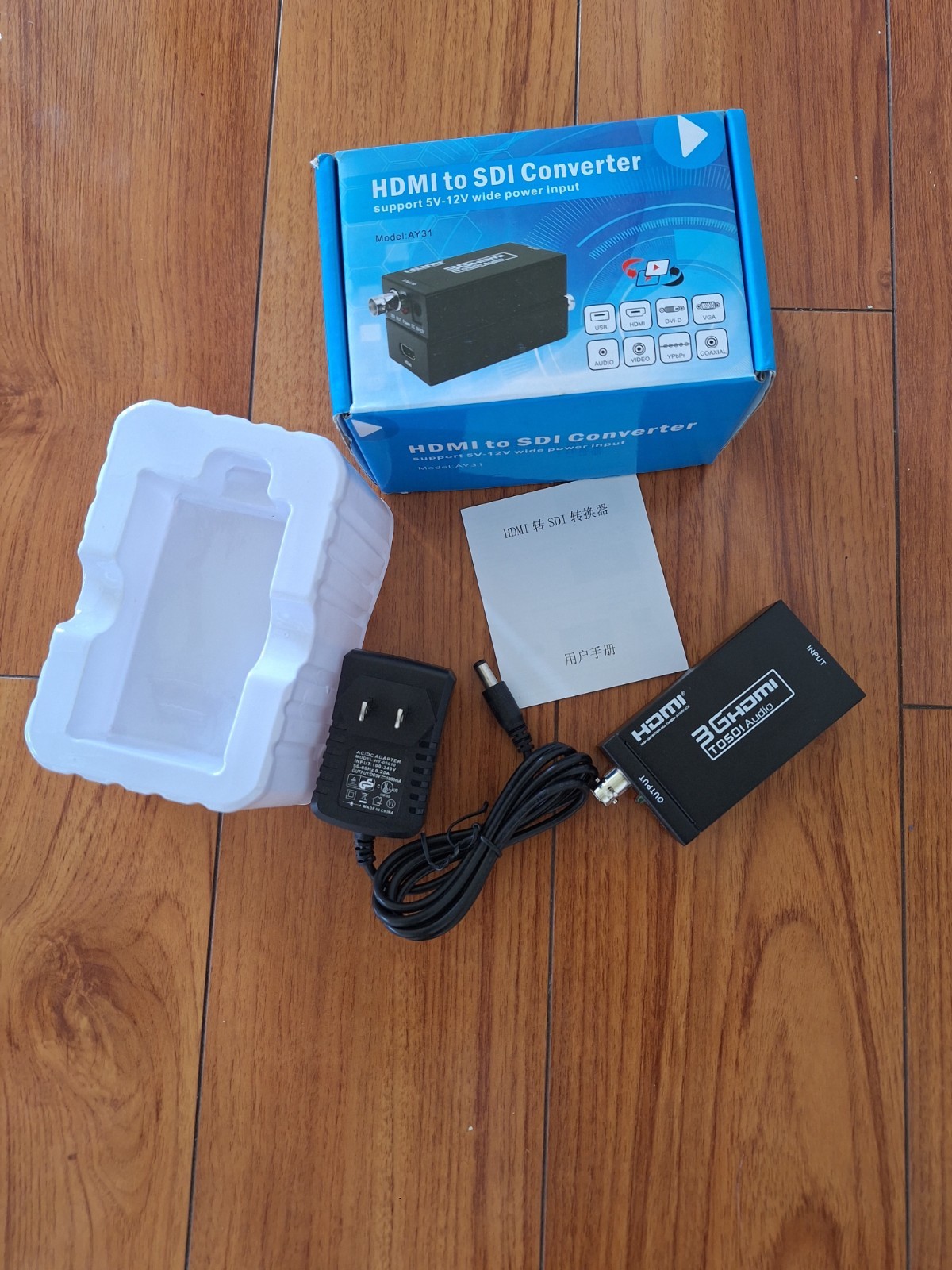 HDMI to SDI Converter 3G HD-SDI Audio Adapter Model AY31 5V-12V Power Input