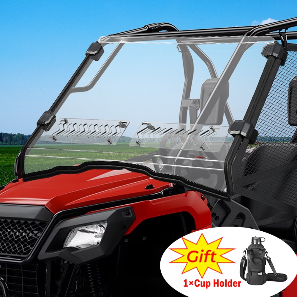 For 2021-26 Pioneer 520 2017-2023 Honda Pioneer 500 Vented Front Full Windshield