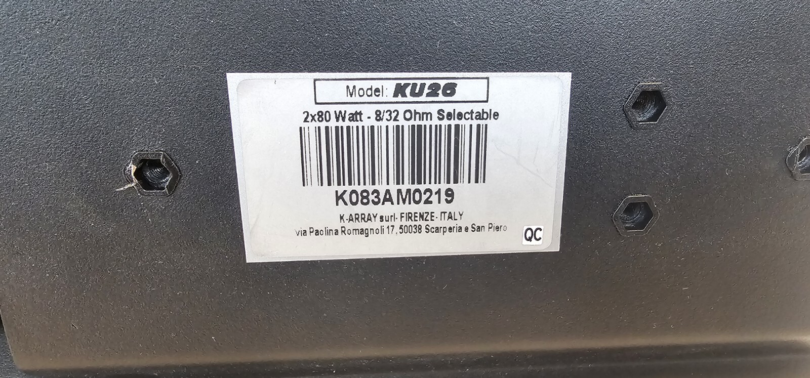 K-Array Rumble-KU26 Stainless Steel Compact Passive Subwoofer (Black)