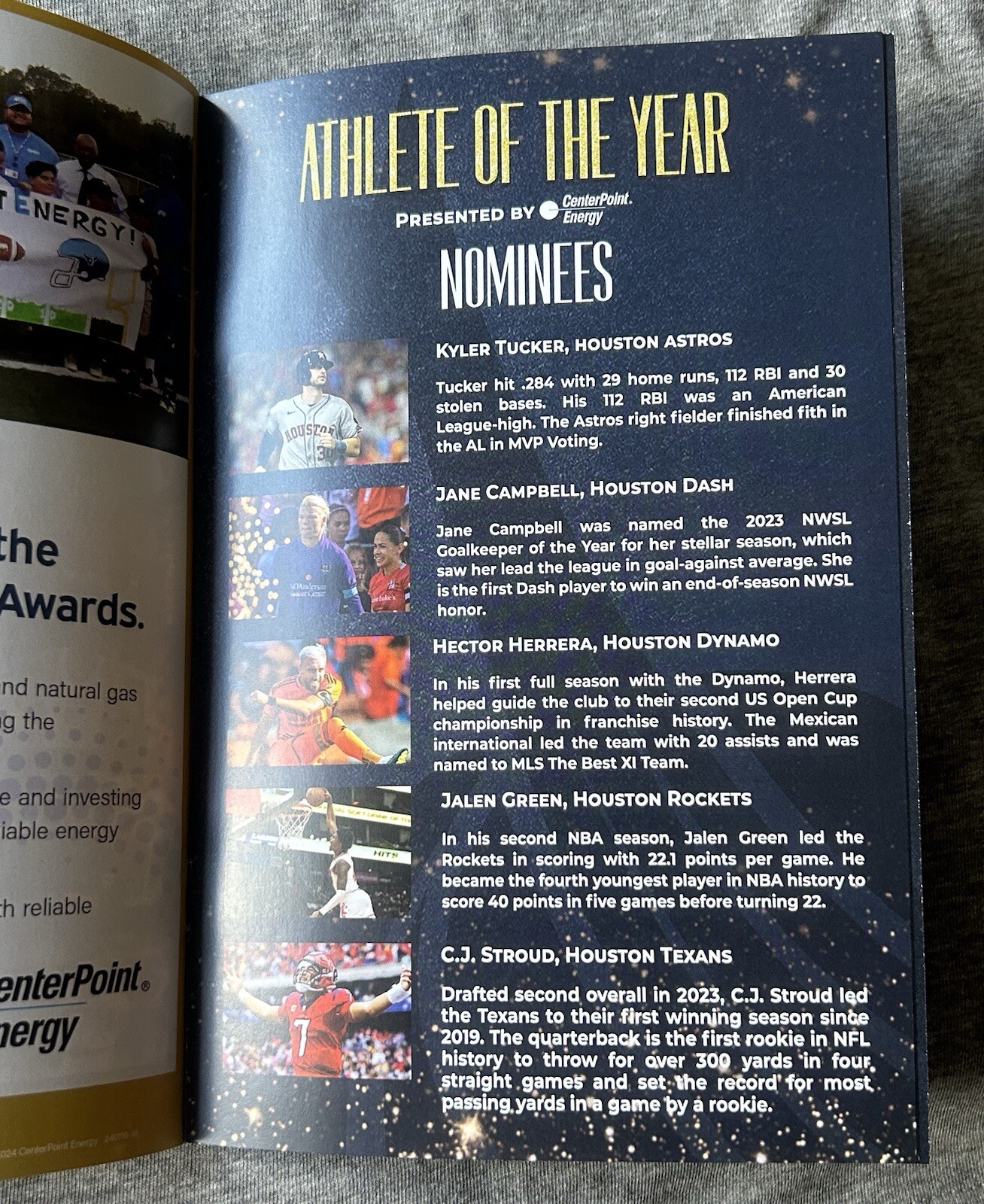 Houston Sports Awards 1/30/2024 Program.