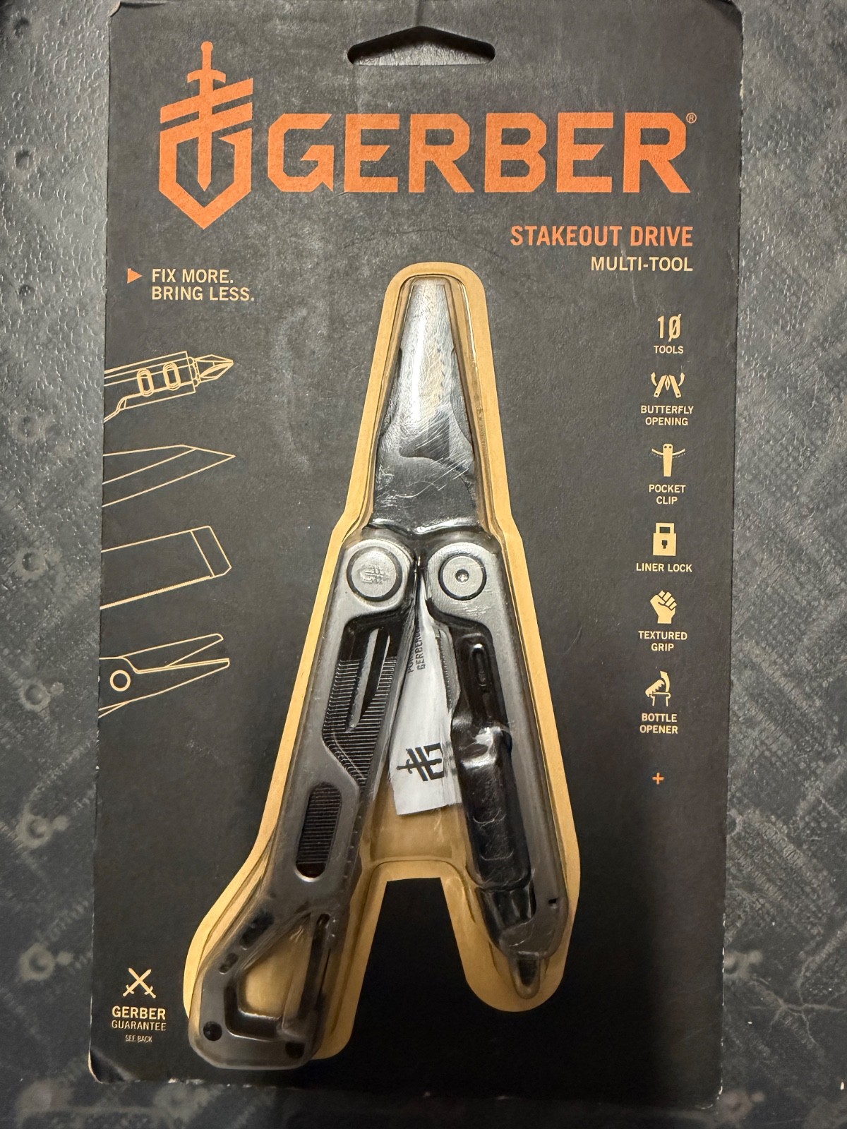 Gerber Stakeout Drive Multi-Tool 10 Tool Pliers Silver/Black