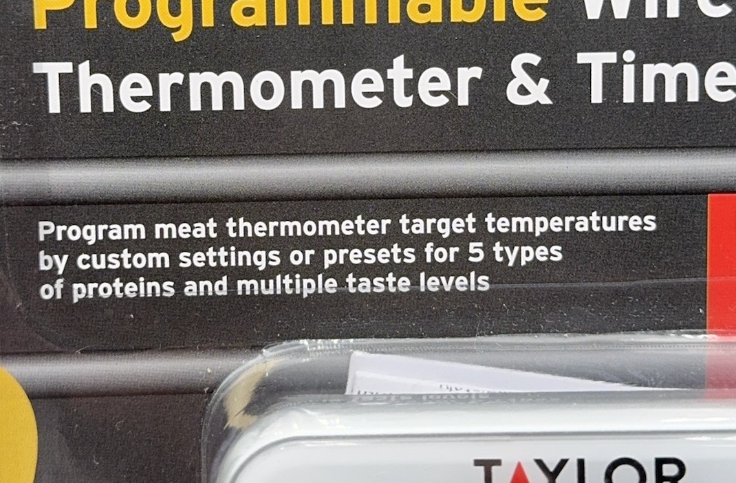 Taylor Programmable Wired Probe Thermometer Timer Digital Meat Grill BBQ 5286710