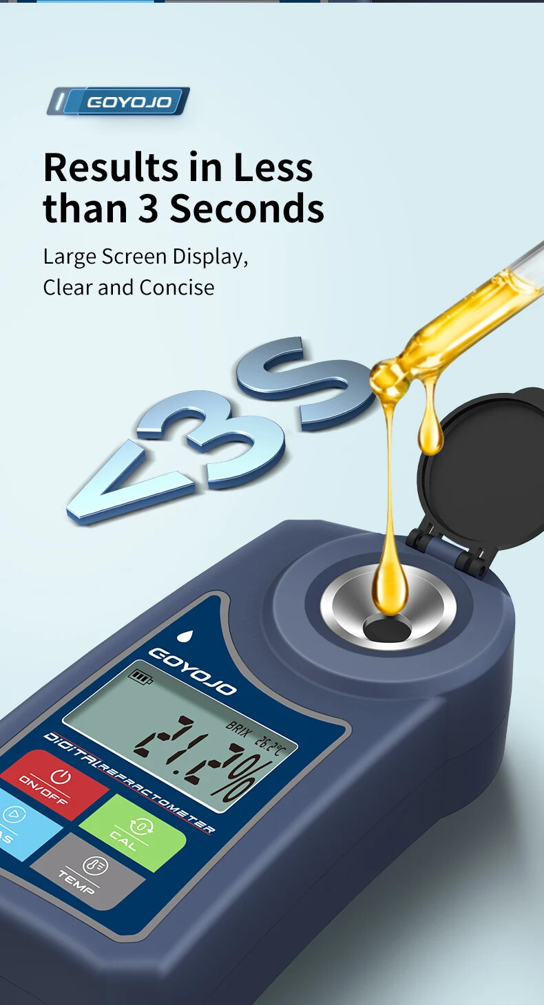 Digital Brix Refractometer Flagfront Brix Meter Sugar Fruits Refractometer 0-55%