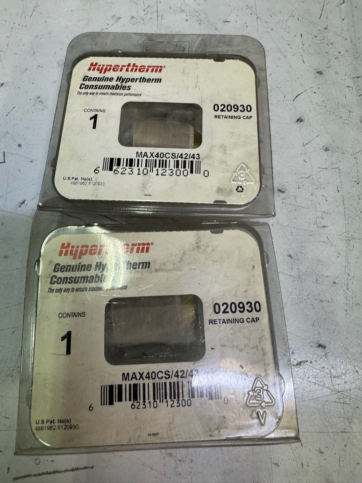HY-020930 Retaining Cap, Pack of 2, PAC 121T - NEW OLD STOCK | Hypertherm Part
