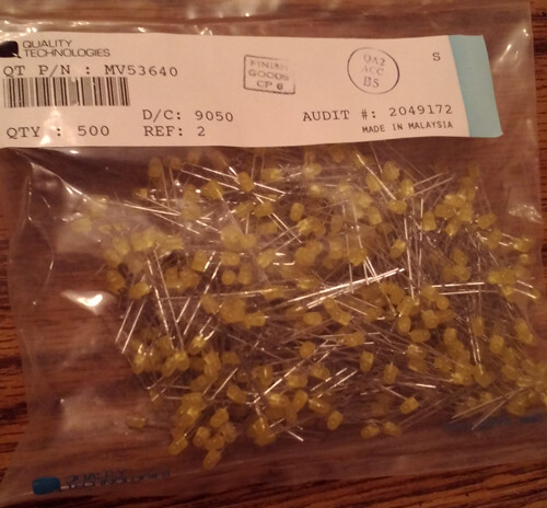 Lots of 500: Quality Technologies MV53640 Yellow LEDs